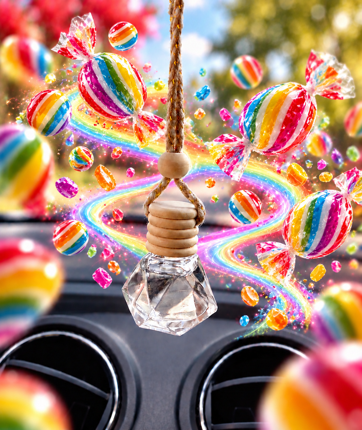Diffuseur Voiture Bonbon arc-en-ciel