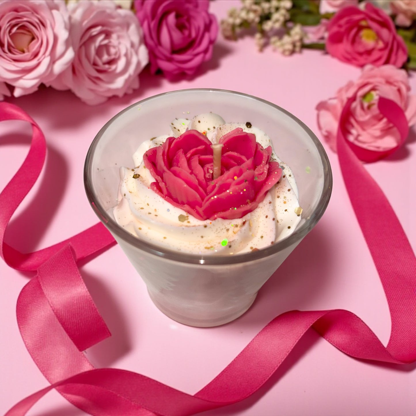 Bougie Ruban et Rose