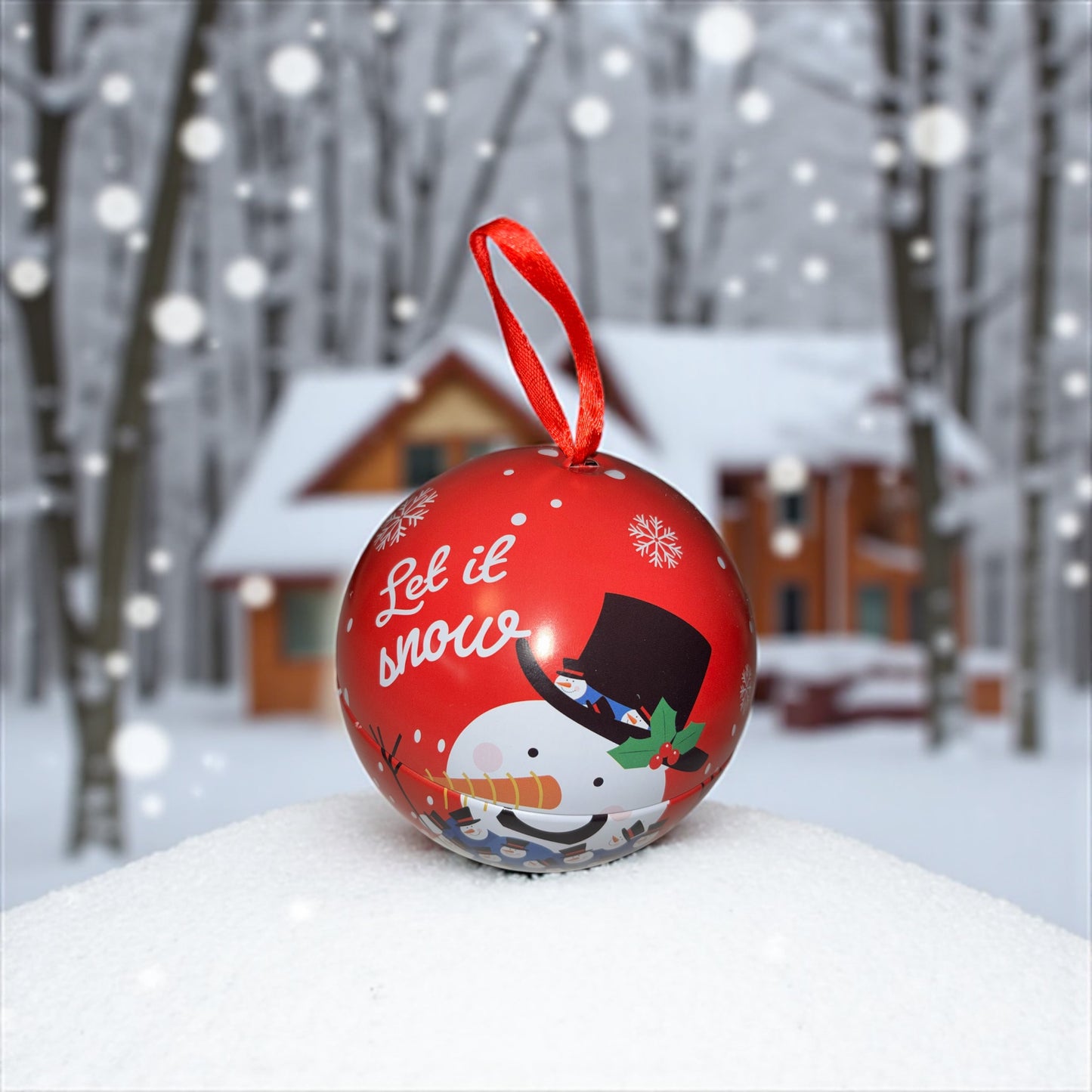 Boule rouge garnie