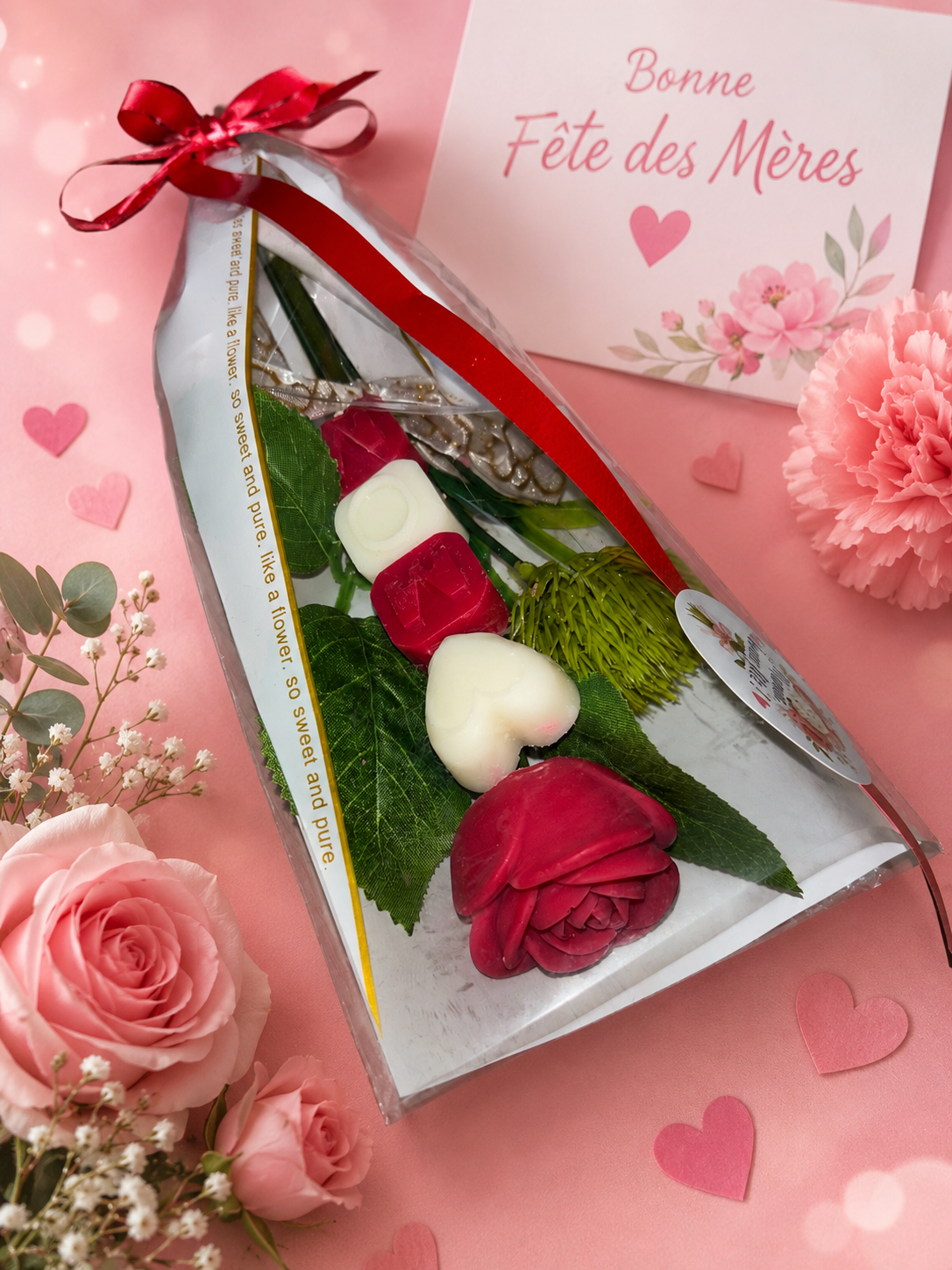 Rose fête des mères rouge