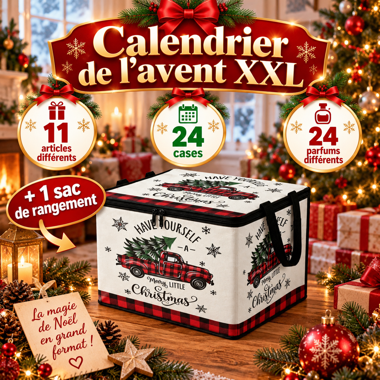 Calendrier XXL Voiture Sapin