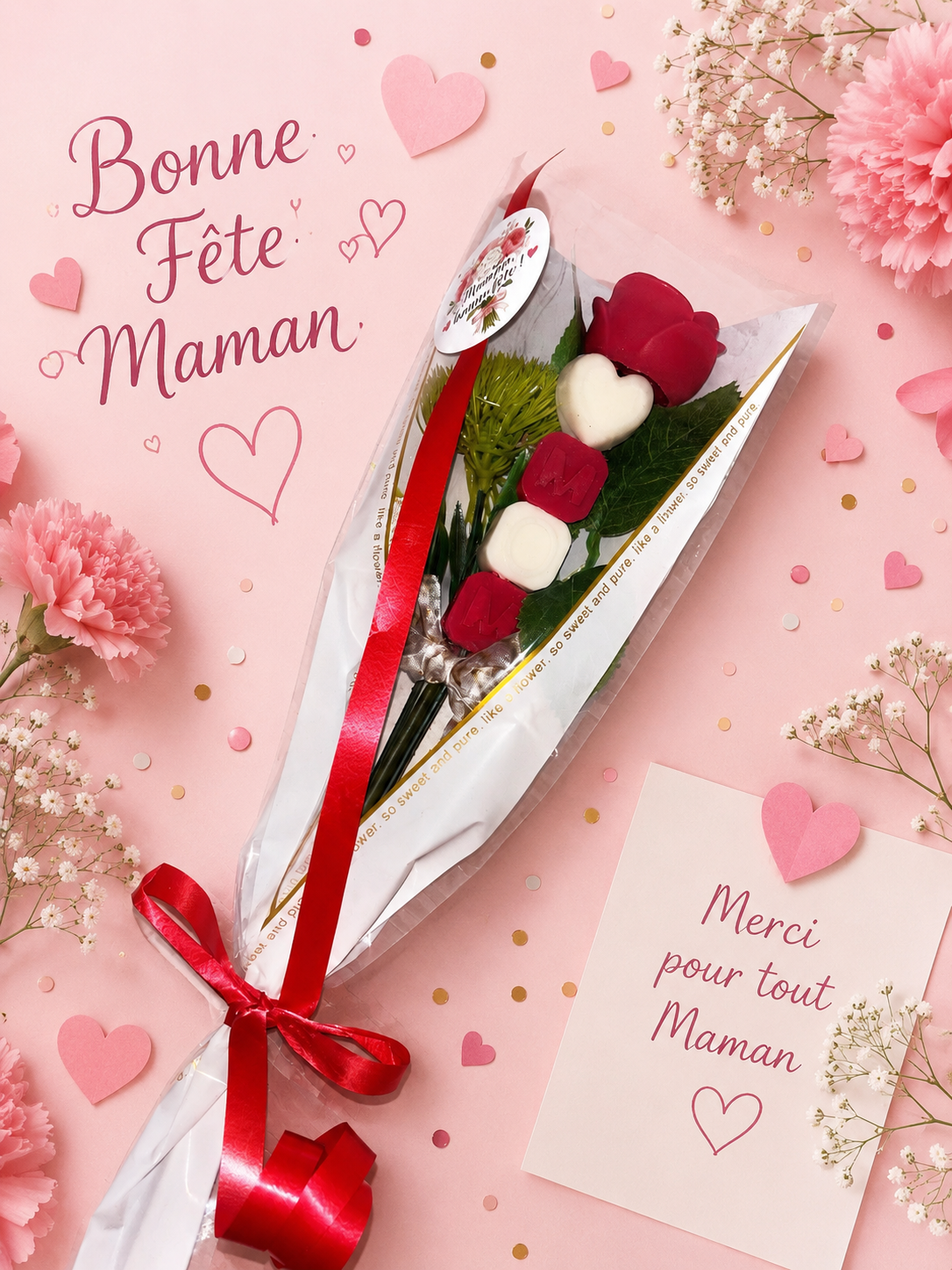 Rose fête des mères rouge