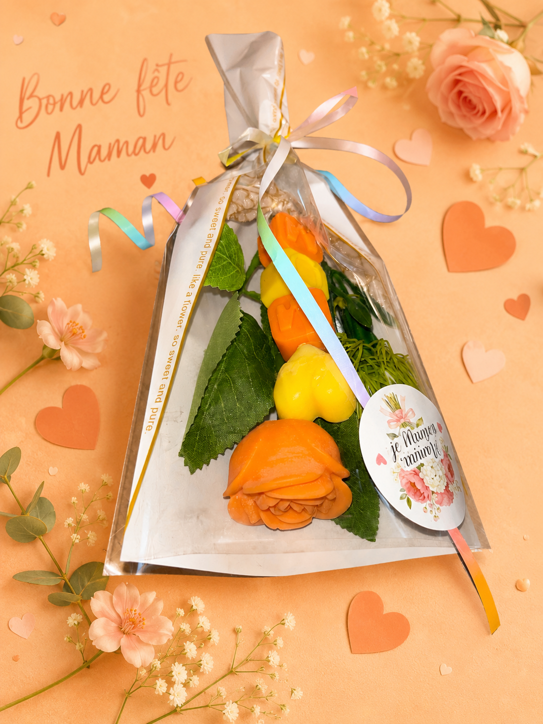Rose fête des mères orange